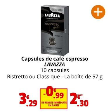 Lavazza - Capsules De Café Espresso offre à 3,29€ sur Coccinelle Express