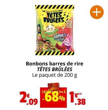 Têtes Brûlées - Bonbons Barres De Rire offre à 2,09€ sur Coccinelle Express
