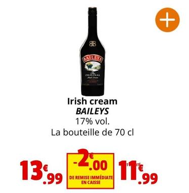 Baileys - Irish Cream offre à 13,99€ sur Coccinelle Express