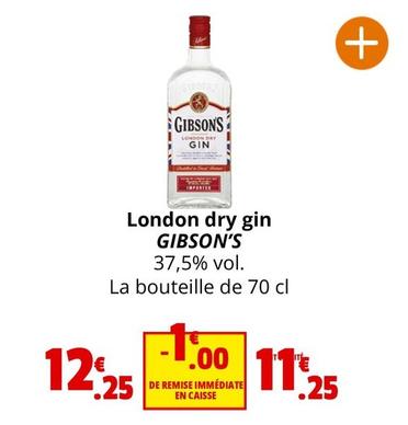 Gibson's - London Dry Gin offre à 11,25€ sur Coccinelle Express