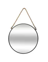 Miroir mural rond métal noir avec corde diamètre 55 cm offre à 21,99€ sur Marché aux Affaires