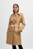 Trench croisé avec ceinture à boucle, Beige offre à 399€ sur Hugo Boss