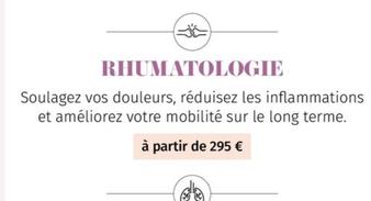 Rhumatologie offre à 295€ sur ValVital