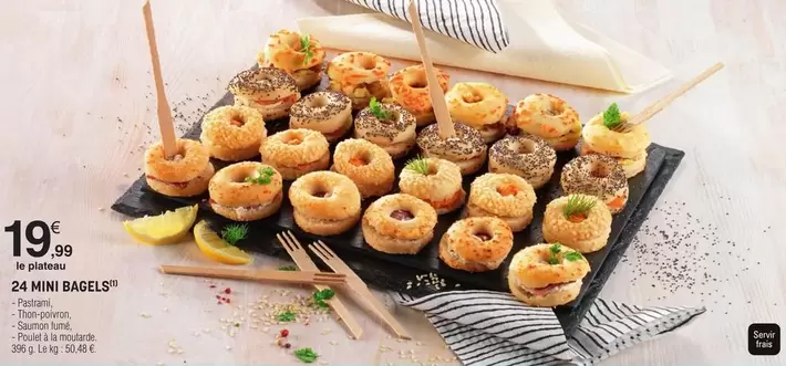 24 Mini Bagels offre à 19,99€ sur E.Leclerc