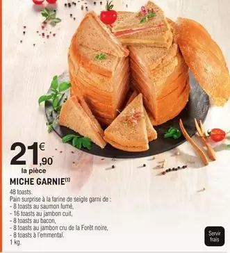 Miche Garnie offre à 21,9€ sur E.Leclerc