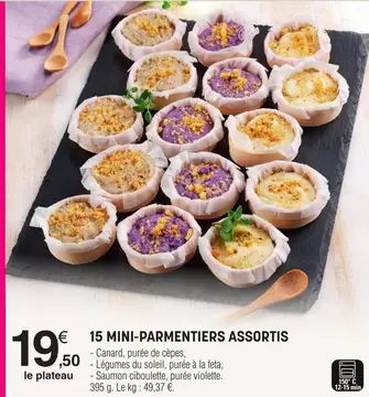 15 Mini Parmentiers   offre à 19,5€ sur E.Leclerc