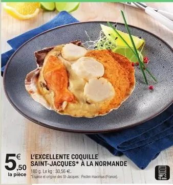 L'Excellente Coquille Saint-Jacques À La Normande offre à 5,5€ sur E.Leclerc