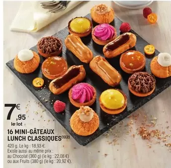 16 Mini Gâteaux Lunch Classiques offre à 7,95€ sur E.Leclerc