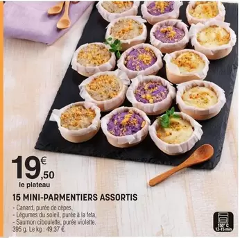 15 Mini-Parmentiers Assortis offre à 19,5€ sur E.Leclerc