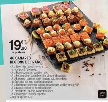 48 Canapés Regions De France offre à 19,9€ sur E.Leclerc