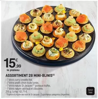 Assortiment 28 Mini-blinis offre à 15,99€ sur E.Leclerc