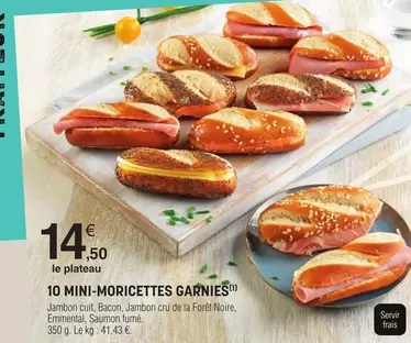 10 Mini Moricettes Garnies offre à 14,5€ sur E.Leclerc