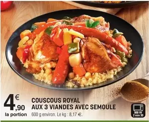 Couscous Royal Aux 3 Viandes Avec Semoule offre à 4,9€ sur E.Leclerc