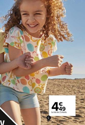 Lot De 2 Shorts Fille offre à 4,49€ sur Carrefour Drive