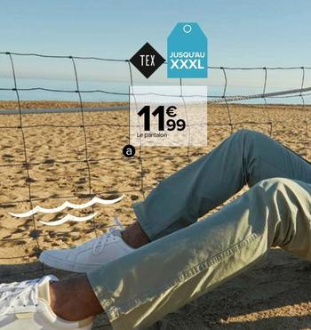 Tex - Pantalon Taille Élastiquée Homme offre à 11,99€ sur Carrefour Drive