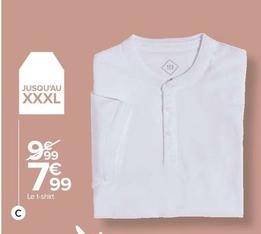 Tex - T Shirt Piqué Uni Col Mao Homme offre à 7,99€ sur Carrefour Drive