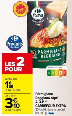Carrefour - Parmigiano Reggiano Râpé  A.O.P. Extra offre à 1,65€ sur Carrefour Drive