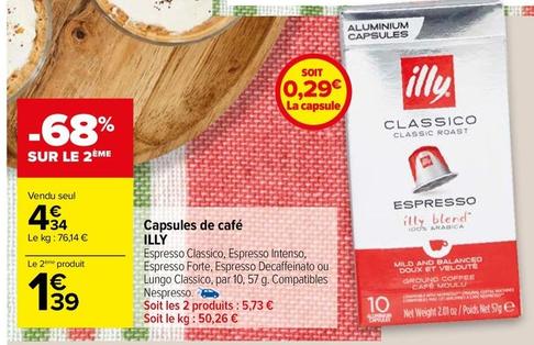 ILLY - Capsules De Café offre à 4,34€ sur Carrefour Drive