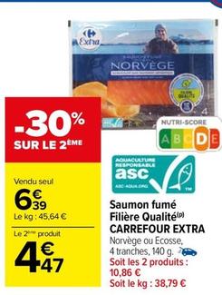 Carrefour - Saumon Fumé Filière Qualité Extra offre à 6,39€ sur Carrefour Drive