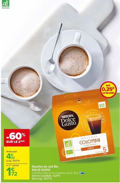 Nescafe - Dosettes De Cafe Bio  offre à 4,29€ sur Carrefour Drive