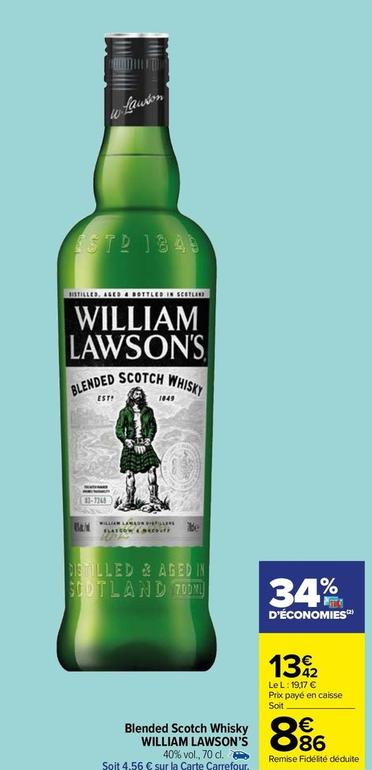 William Lawson'S - Blended Scotch Whisky offre à 8,86€ sur Carrefour Drive