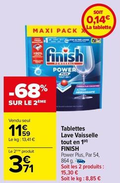 Finish - Tablettes Lave Vaisselle  offre à 11,59€ sur Carrefour Drive