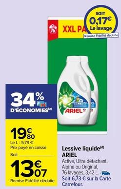 Ariel - Lessive Liquide  offre à 13,07€ sur Carrefour Drive