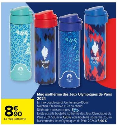 Mug Isotherme Des Jeux Olympiques De Paris 2024 offre à 8,9€ sur Carrefour Drive