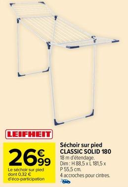 Leifheit - Sechoir Sur Pied Classic Solid 180 offre à 26,99€ sur Carrefour Drive