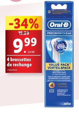 Oral-b - 4 Brossettes De Rechange  offre à 9,99€ sur Lidl
