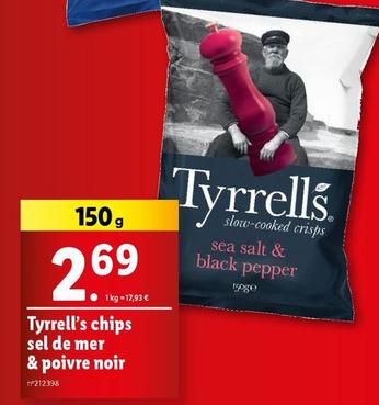 Tyrrell's - Chips Sel De Mer & Poivre Noir offre à 2,69€ sur Lidl
