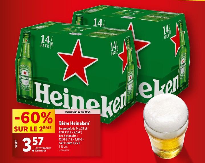 Heineken - Bière offre à 3,57€ sur Lidl
