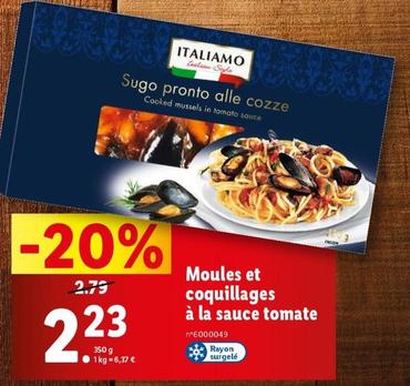 Italiamo - Moules Et Coquillages À La Sauce Tomate offre à 2,23€ sur Lidl