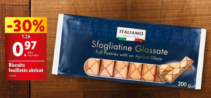 Italiamo - Biscuits Feuilletés Abricot offre à 0,97€ sur Lidl