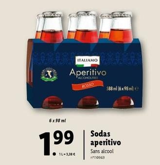 Italiamo - Sodas Aperitivo offre à 1,99€ sur Lidl