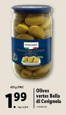 Italiamo - Olives Vertes Bella Di Cerignola offre à 1,99€ sur Lidl