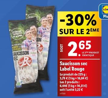 Saucisson Sec Label Rouge offre à 2,65€ sur Lidl