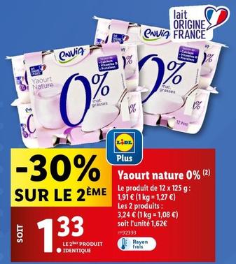 Envia - Yaourt Nature 0% offre à 1,33€ sur Lidl