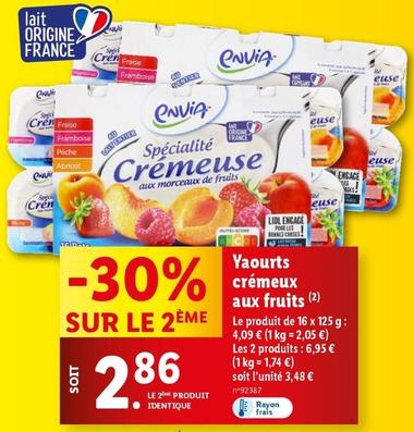 Envia - Yaourts Crémeux Aux Fruits offre à 2,86€ sur Lidl