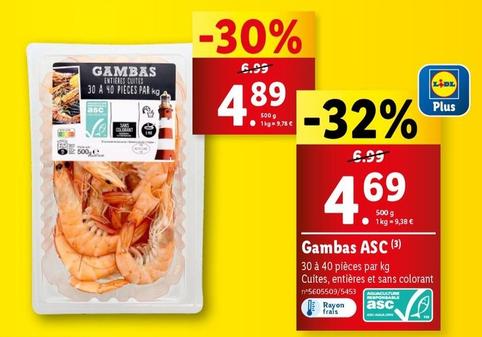 Gambas Asc offre à 4,69€ sur Lidl