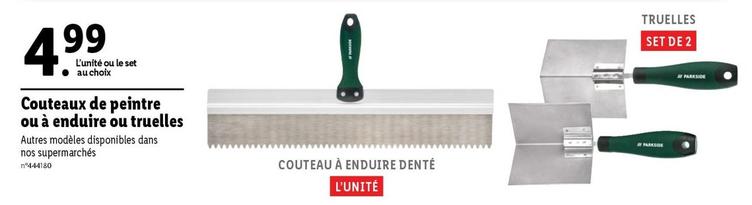 Parkside - Couteaux De Peintre Ou À Enduire Ou Truelles offre à 4,99€ sur Lidl
