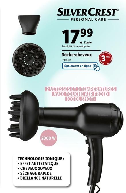 SilverCrest - Sèche-Cheveux offre à 17,99€ sur Lidl