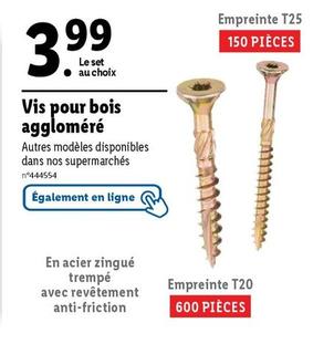 Vis Pour Bois Aggloméré offre à 3,99€ sur Lidl