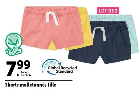 Shorts Molletonnes Fille offre à 7,99€ sur Lidl