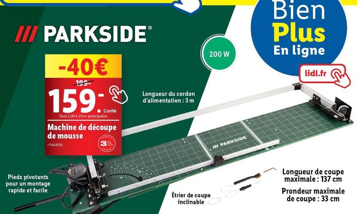 Parkside - Machine De Découpe De Mousse offre à 159€ sur Lidl
