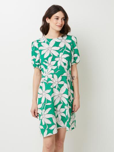 Robe Légère Imprimée Fleurs - Vert offre à 79,95€ sur Devianne