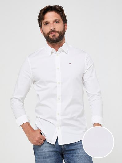 Chemise Slim Popeline Coton Stretch Unie - Blanc offre à 69,9€ sur Devianne