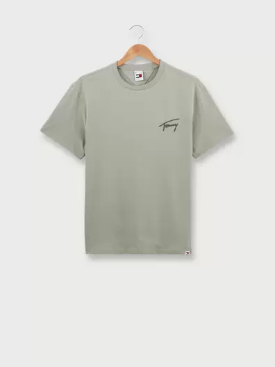 Tee-shirt Col Rond Uni À Signature Brodée En Coton Recyclé - Vert kaki offre à 19€ sur Devianne