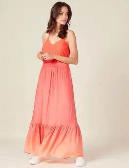 Robe longue droite à bretelles orange foncé femme offre à 23,99€ sur Vib's