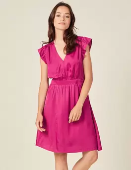 Robe trapèze satin rose fushia femme offre à 19,99€ sur Vib's